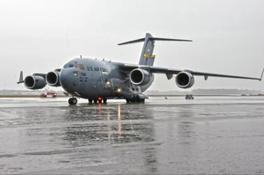 US Air Force Boeing C 17A Globemaster III 07 7181 taxis at Joint Base Charleston