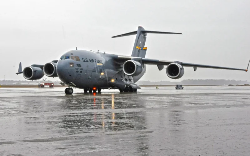US Air Force Boeing C 17A Globemaster III 07 7181 taxis at Joint Base Charleston