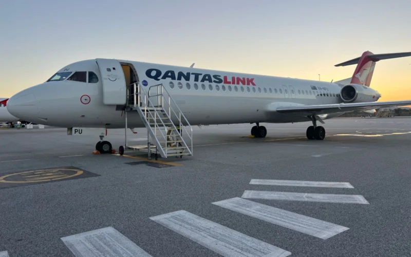 Retired QantasLink Fokker F100 finds home in Shellharbour