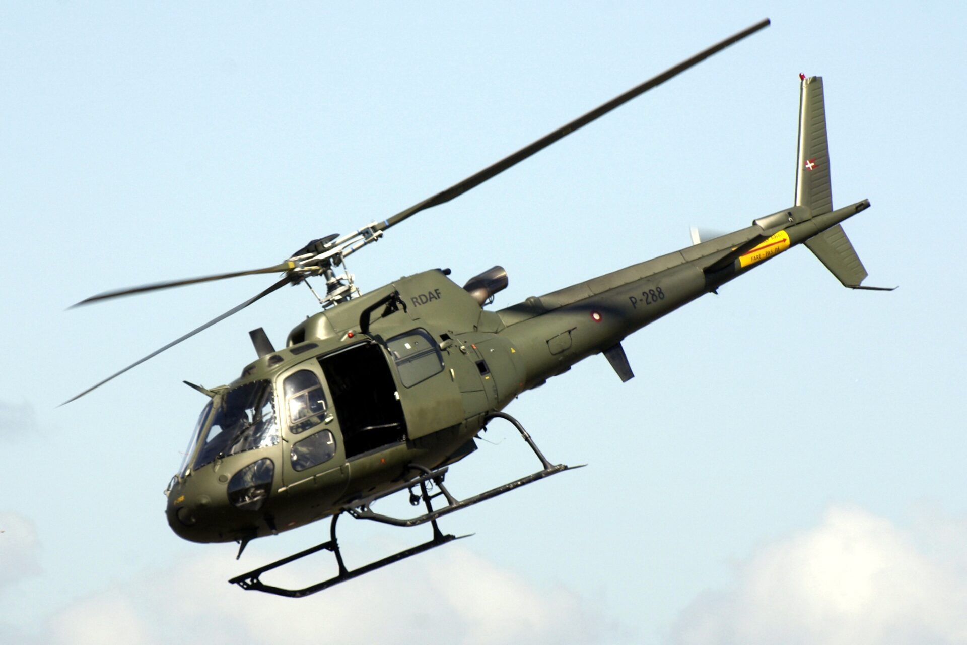 A Royal Danish Air Force Aérospatiale AS550C2 Fennec helicopter
