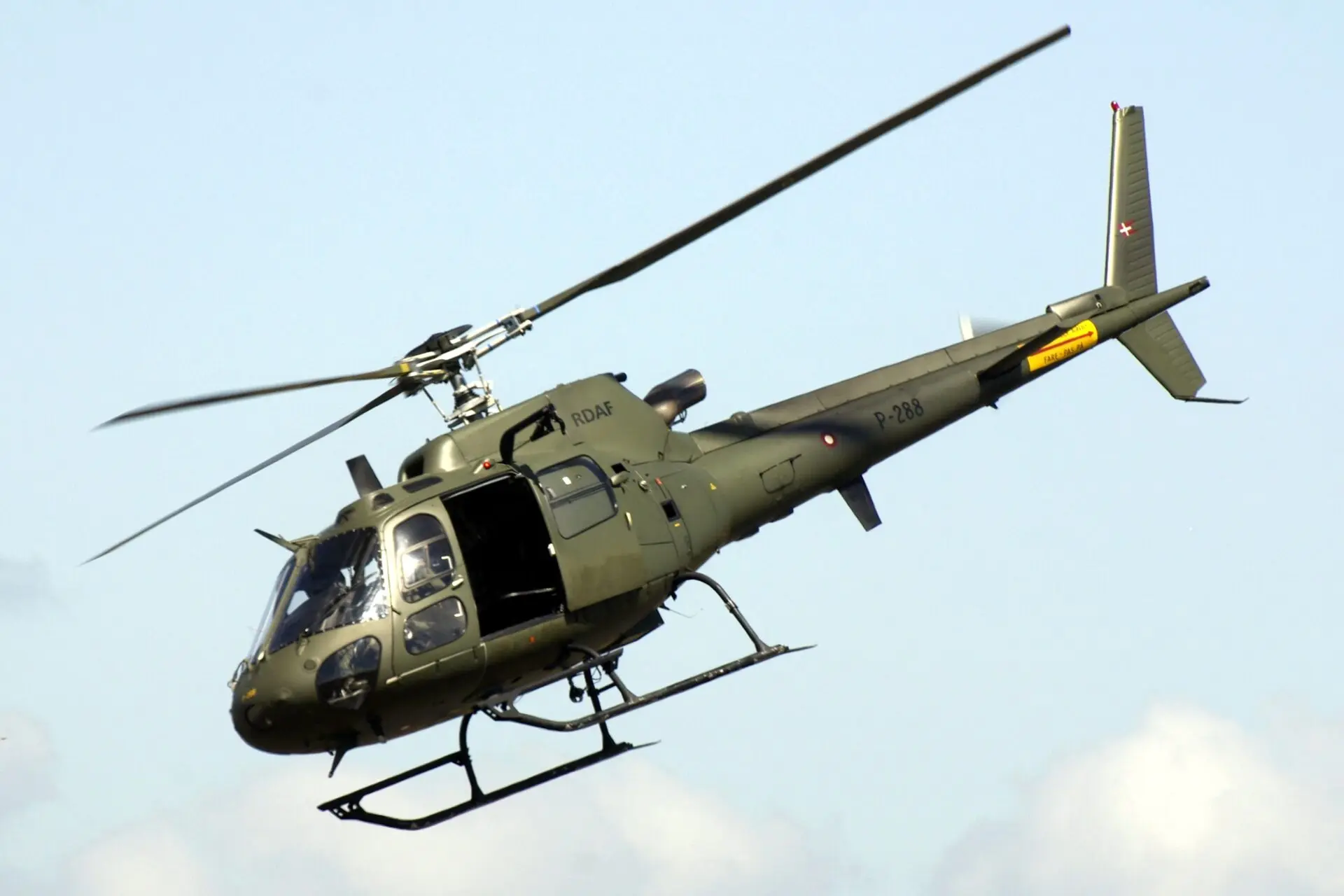 A Royal Danish Air Force Aérospatiale AS550C2 Fennec helicopter