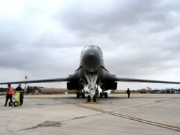 A US Air Force B 1B Lancer bomber at RAF Fairford United Kingdom