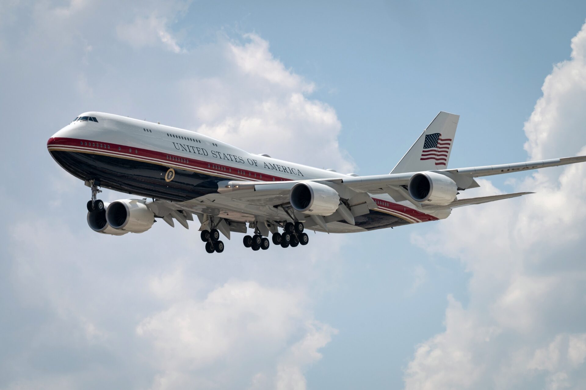 Air Force One's emergency slide inflated accidentally moments before takeoff