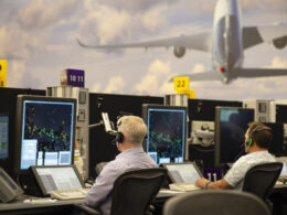 Air traffic controllers at NATS London Terminal Control center