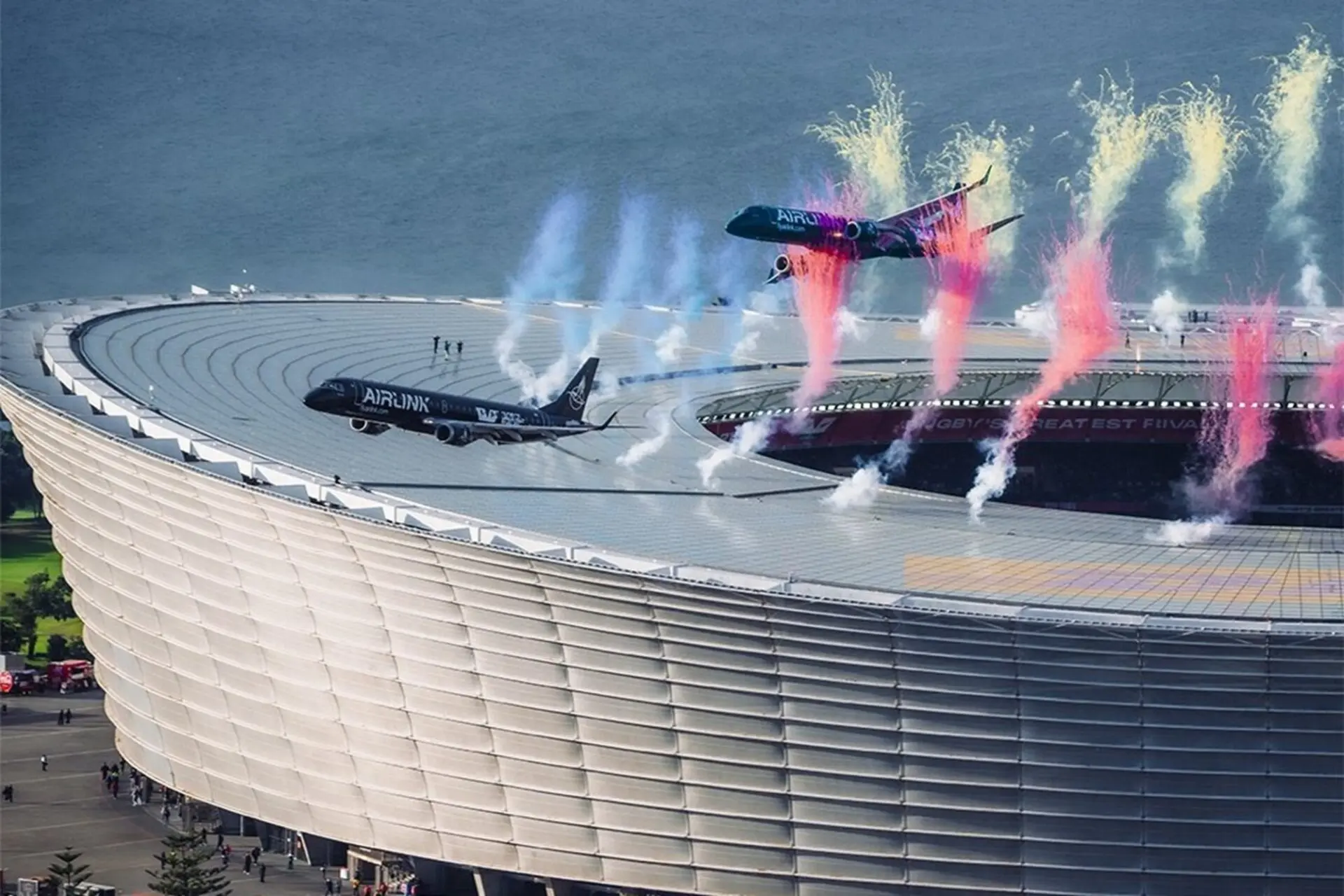 Airlinks double Embraer flyover at the DHL Stadium
