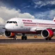 An Air India Airbus A320neo departs Jodhpur Airport in Rajasthan India