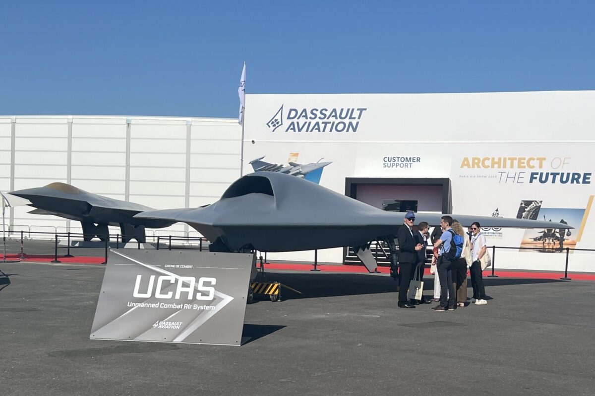 Dassault Aviations uncrewed combat aircraft concept on display at the Paris Air Show 2025 Dassault Aviation's uncrewed combat aircraft concept on display at the Paris Air Show 2025.