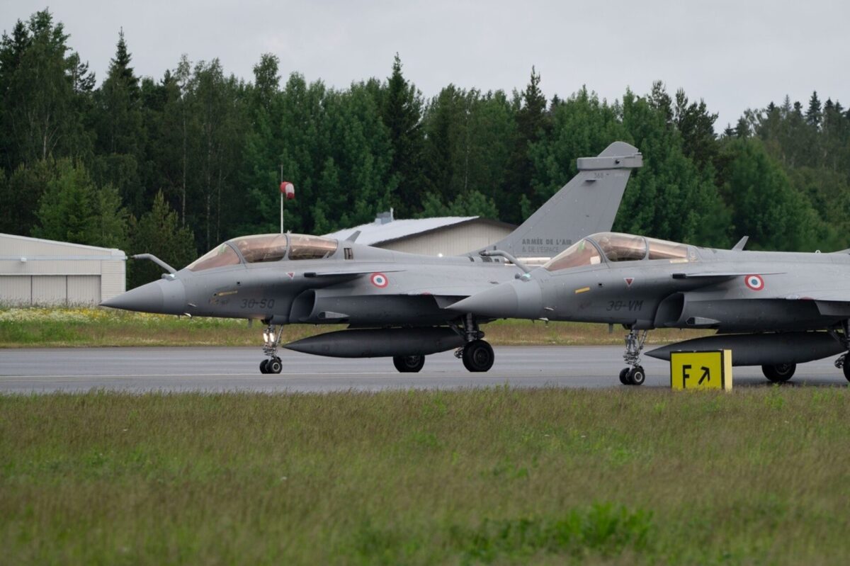 French Rafales at Pirkkala Air Base in Finland during Atlantic Trident