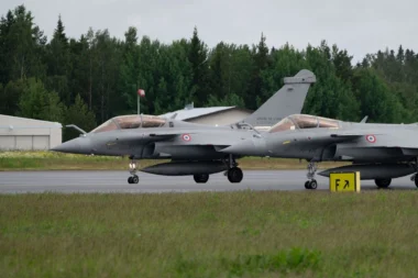 French Rafales at Pirkkala Air Base in Finland during Atlantic Trident