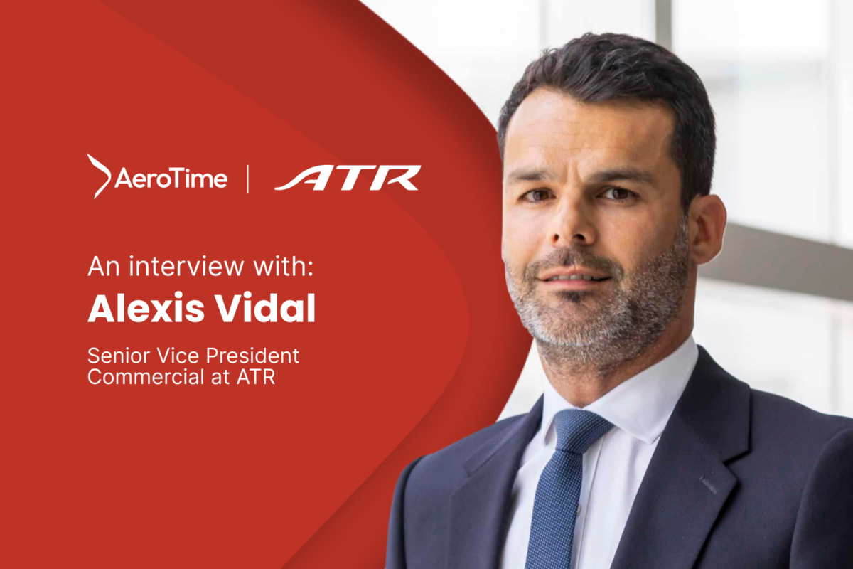 Interview with ATRs Alexis Vidal re India and APAC growth Interview banner featuring Alexis Vidal Senior Vice President Commercial at ATR against a red graphic with AeroTime and ATR logos on the left and a suited man on the right