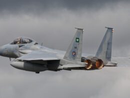 Royal Saudi Air Force Boeing F 15SA Eagle fighter jet