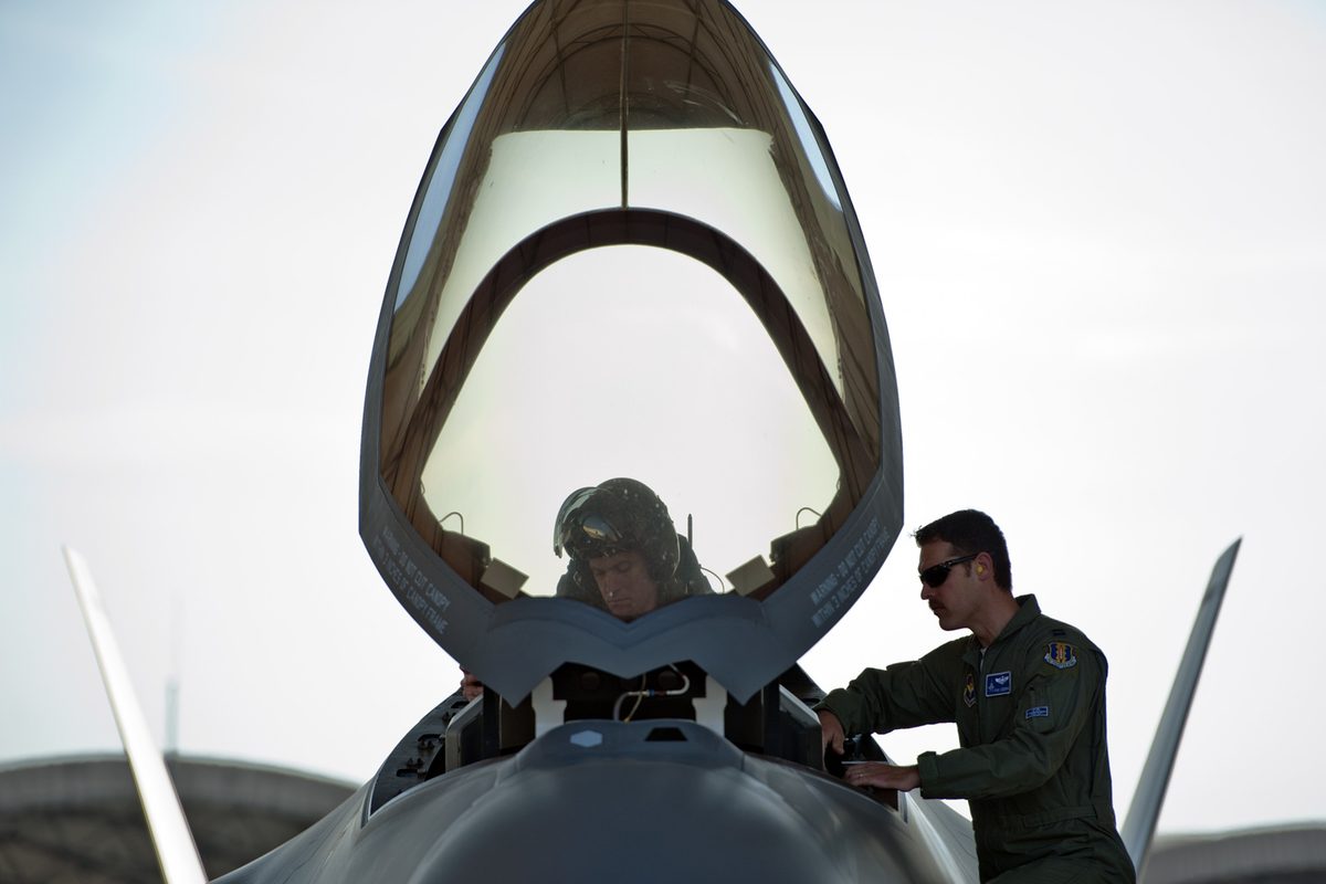 The cockpit canopy of a Royal Australian Air Force F 35A Lightning II The cockpit canopy of a Royal Australian Air Force F 35A Lightning II