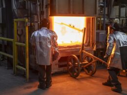 Workers at Consolidated Precision Products Syracuse facility during the investment casting process
