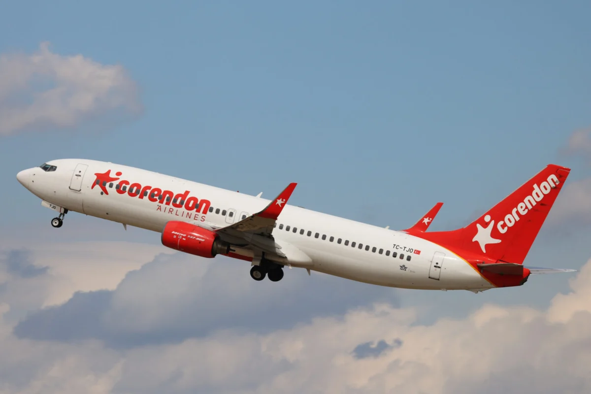 A Corendon Airlines Boeing 737 800 takes off A Corendon Airlines Boeing 737 800 takes off