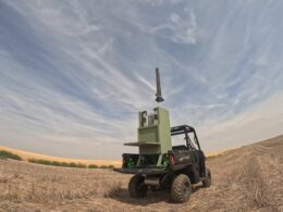 A Cummings Aerospace Hellhound S3 jet powered drone launches from a vehicle mounted multipack launcher