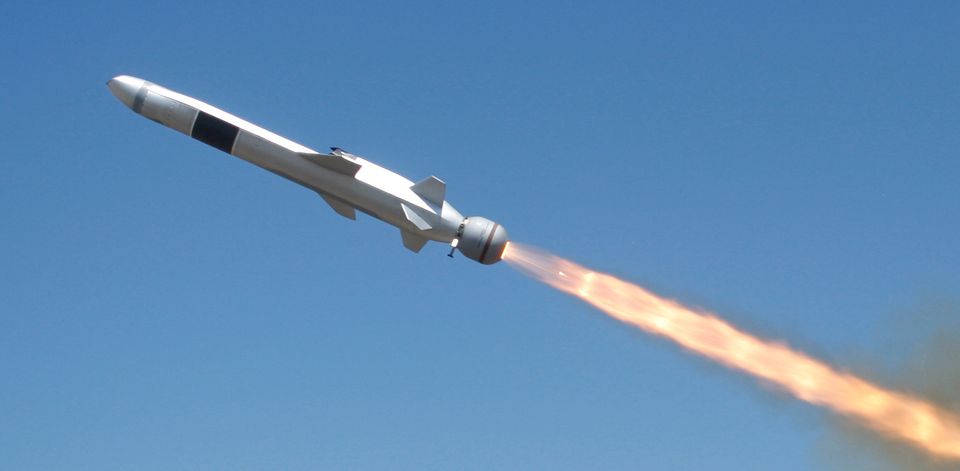 A Kongsberg Naval Strike Missile NSM in flight