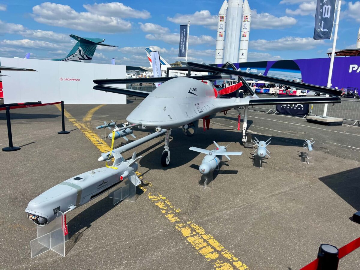 An LBA Systems branded Bayraktar TB3 displayed alongside Turkish made munitions at the Paris Air Show in June 2025 An LBA Systems branded Bayraktar TB3 displayed alongside Turkish made munitions at the Paris Air Show in June 2025