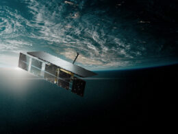 Artists rendering of an ICEYE synthetic aperture radar SAR satellite in orbit