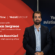 Two men in suits stand against a red backdrop with AeroTime and Value Group branding text introduces an interview with Thomas Sergnese and Daniele Bocchieri their titles listed below