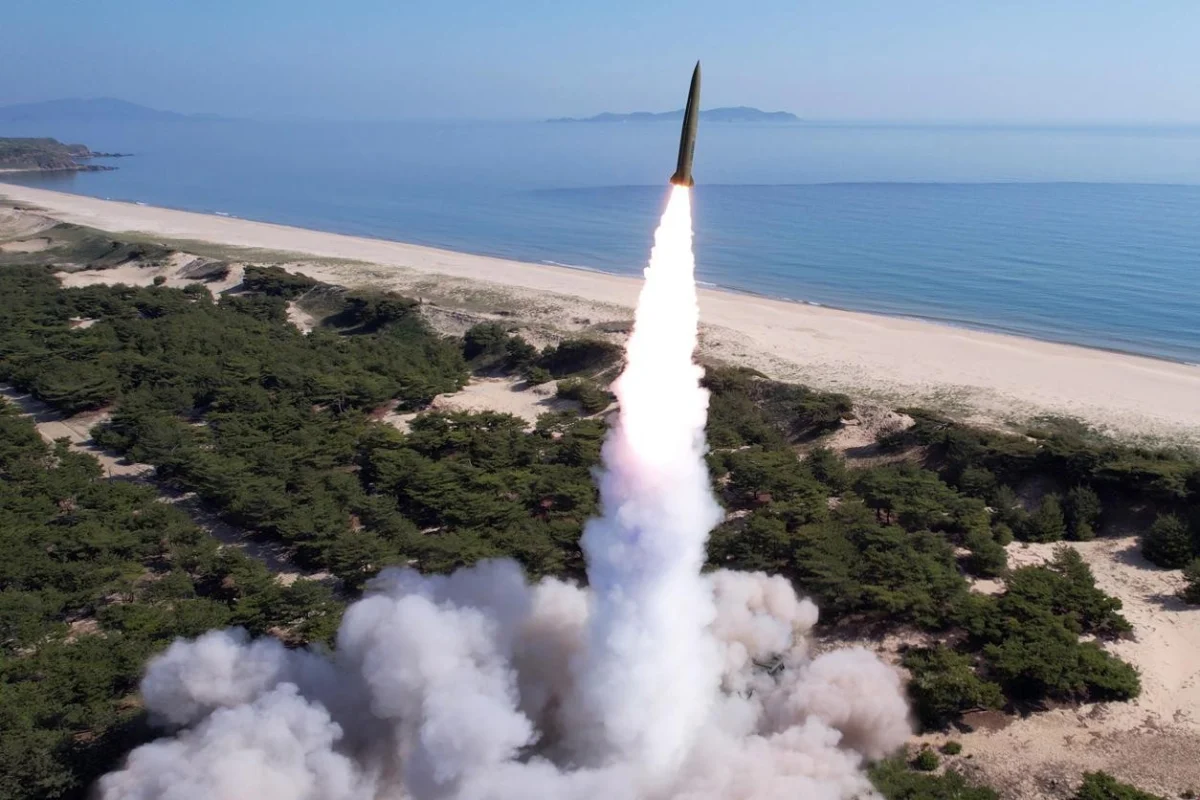 North Korea launches ballistic missiles during a military drill North Korea launches ballistic missiles during a military drill