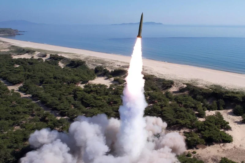 North Korea launches ballistic missiles during a military drill