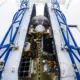 Satellites aboard SpaceXs Bandwagon 5 rideshare mission inside the Falcon 9 payload fairing ahead of launch
