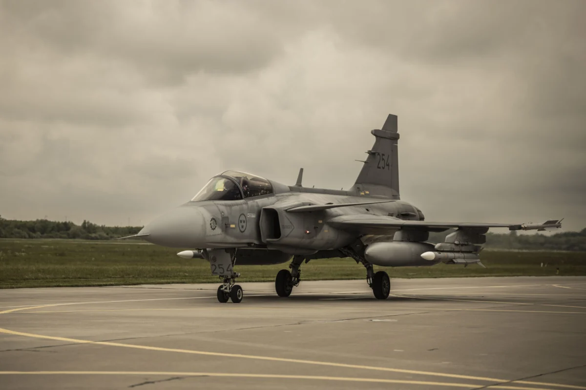 Swedish Air Force JAS 39 Gripen fighter during its 2026 deployment to Poland Swedish Air Force JAS 39 Gripen fighter during its 2026 deployment to Poland