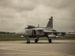 Swedish Air Force JAS 39 Gripen fighter during its 2026 deployment to Poland