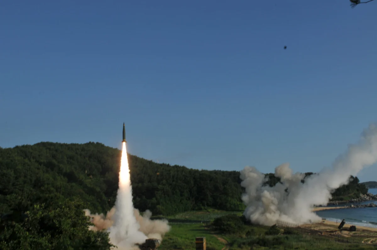 US and South Korean forces conduct a joint missile firing exercise in July 2017 US and South Korean forces conduct a joint missile firing exercise in July 2017