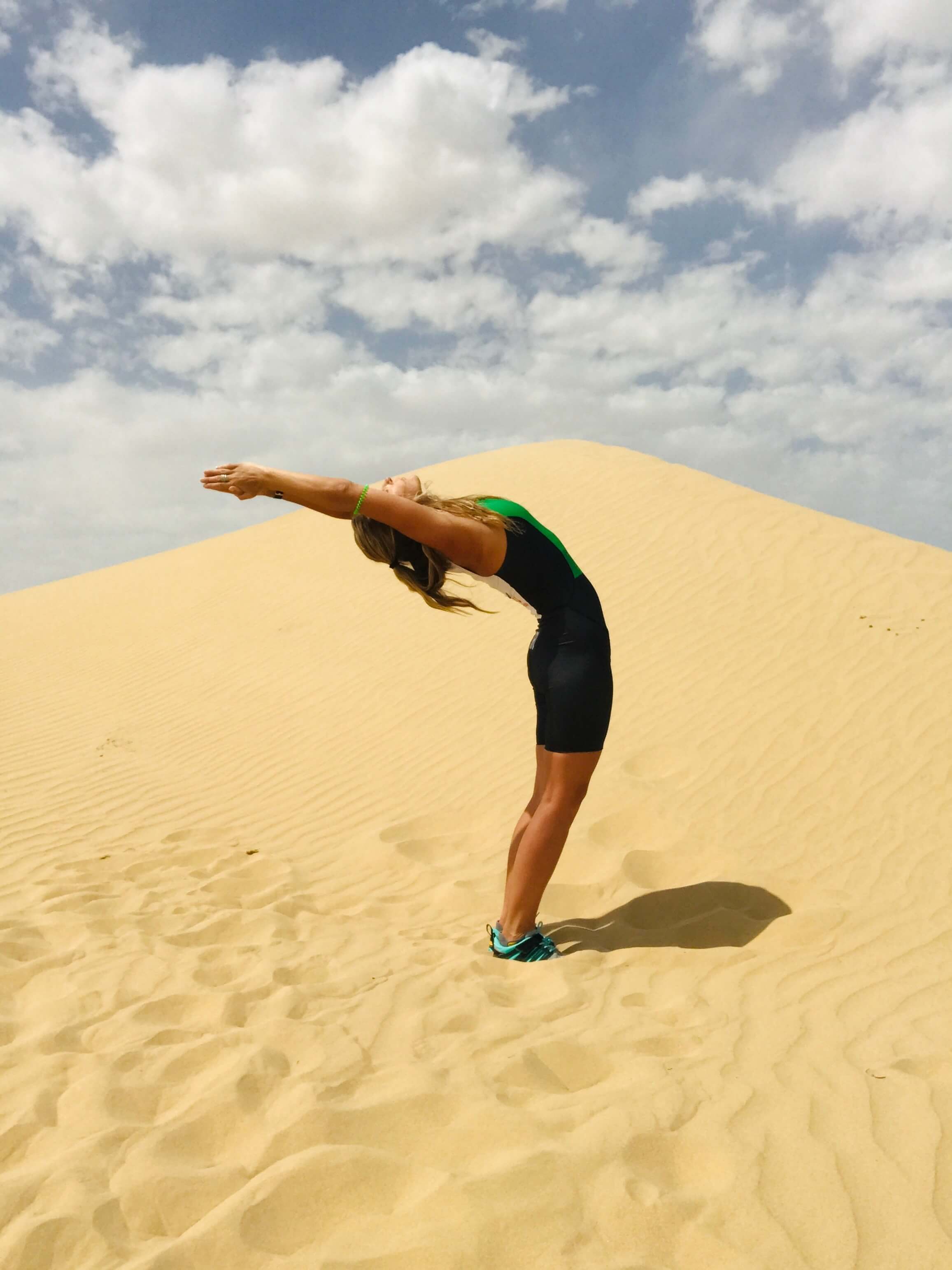 yoga in a desert