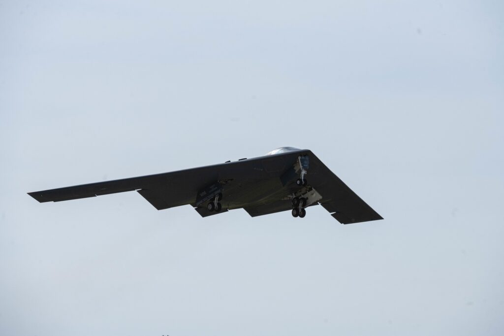 A B-2 Spirit stealth bomber assigned to Whiteman Air Force Base