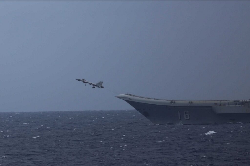 A J 15 fighter taking off from CNS Liaoning aircraft carrier A J-15 fighter taking off from CNS Liaoning aircraft carrier