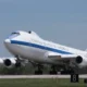 A U.S. Air Force E-4B National Airborne Operations Center aircraft takes off
