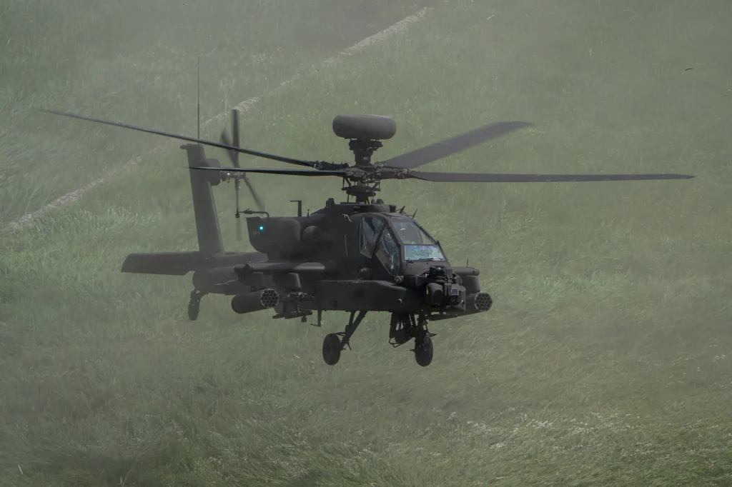 A US Army AH 64E Apache Guardian attack helicopter A US Army AH-64E Apache Guardian attack helicopter