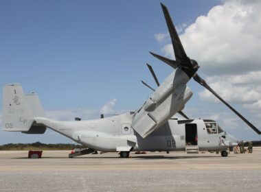 A USMC Osprey aircraft landed in Japan
