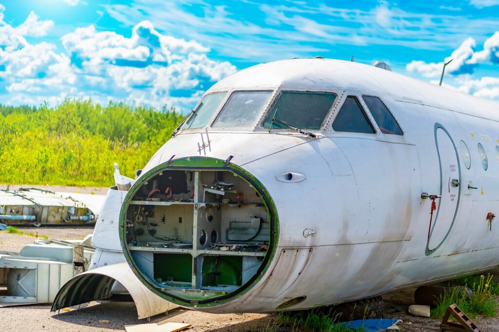 Dismanted aircraft in Russia