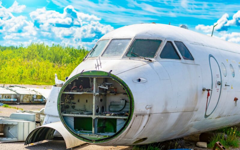 Dismanted aircraft in Russia