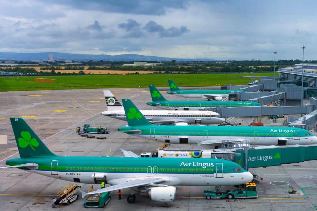 Aer Lingus jets at Dublin Airport