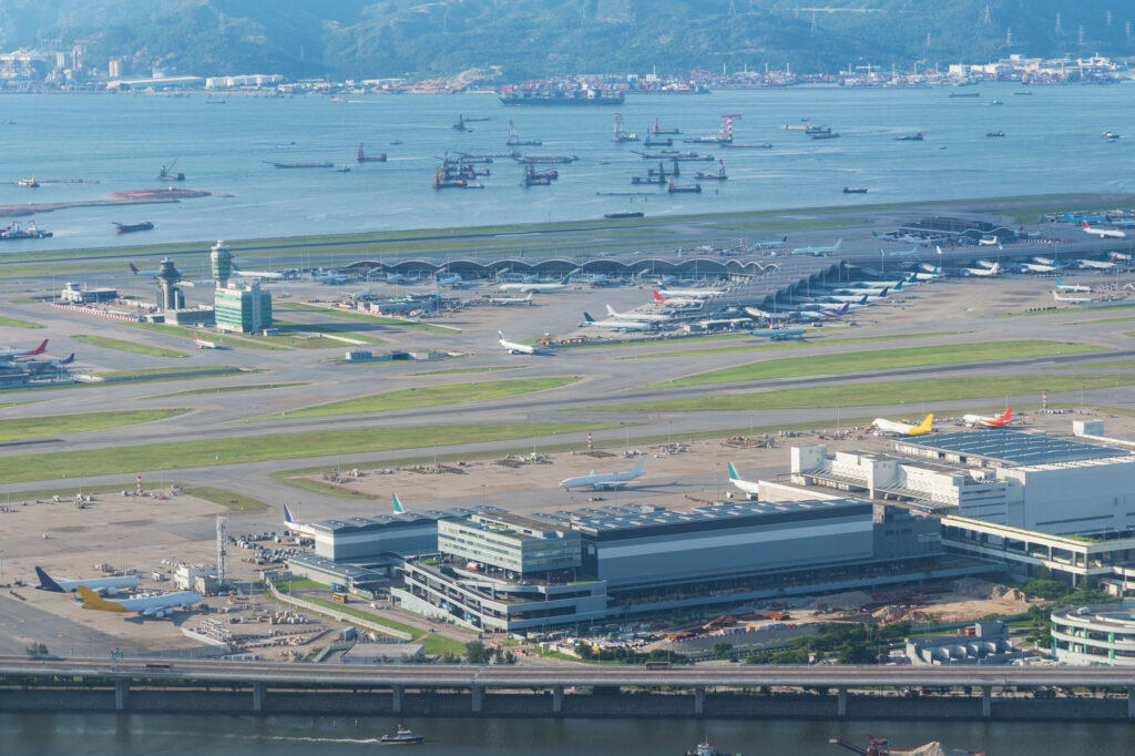 Aerial view of Hong Kong International Airport
