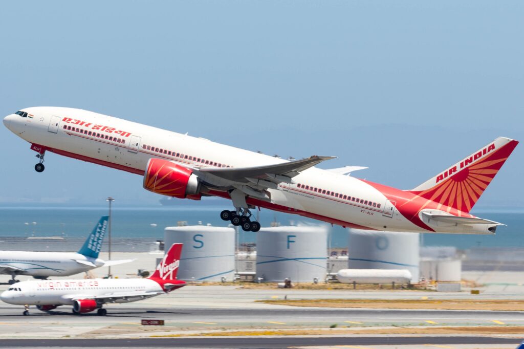 Air India Boeing 777 200LR departing San Francisco International Airport SFO Air India passengers were forced to sleep at a school in Russia following a diversion to Magadan