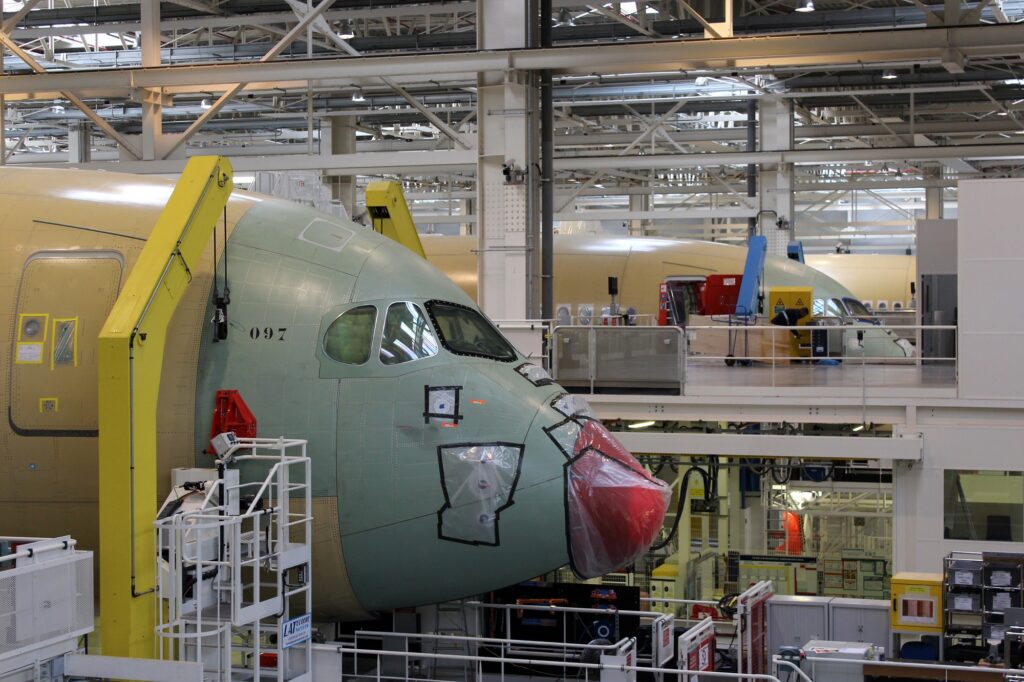 Airbus A350 aircraft being assembled at Airbus Toulouse Final Assembly Line FAL Airbus is debating whether to create a new executive role within the company