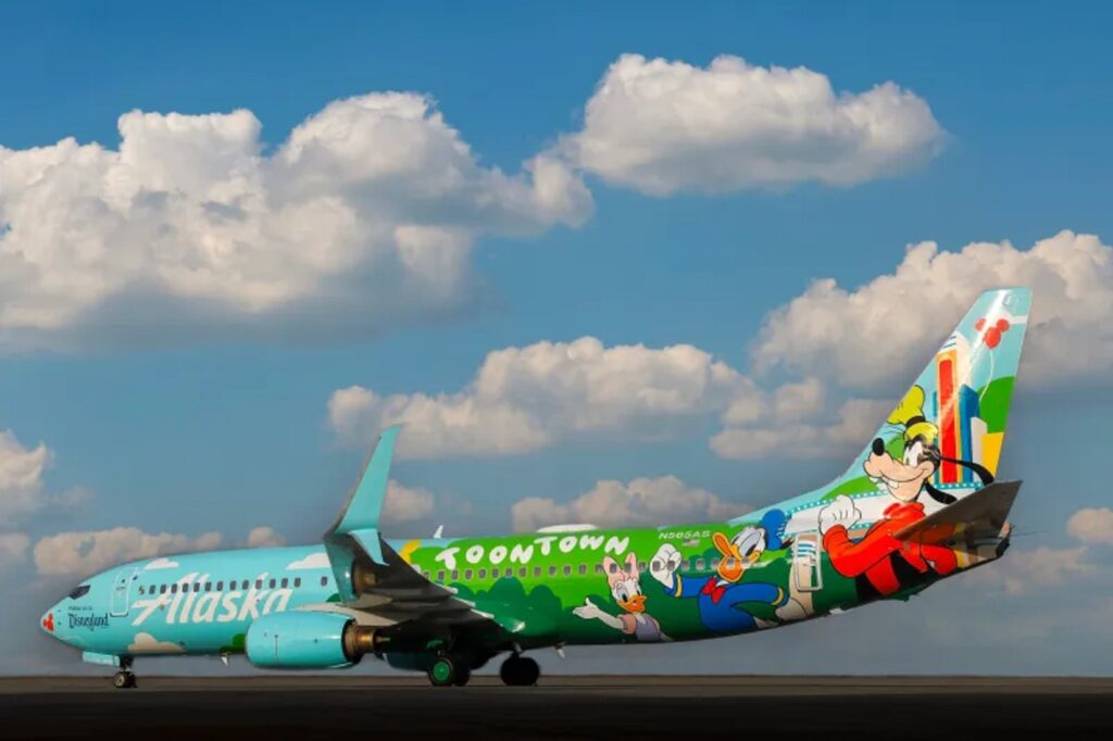 Alaska Airlines Disney livery Boeing full plane