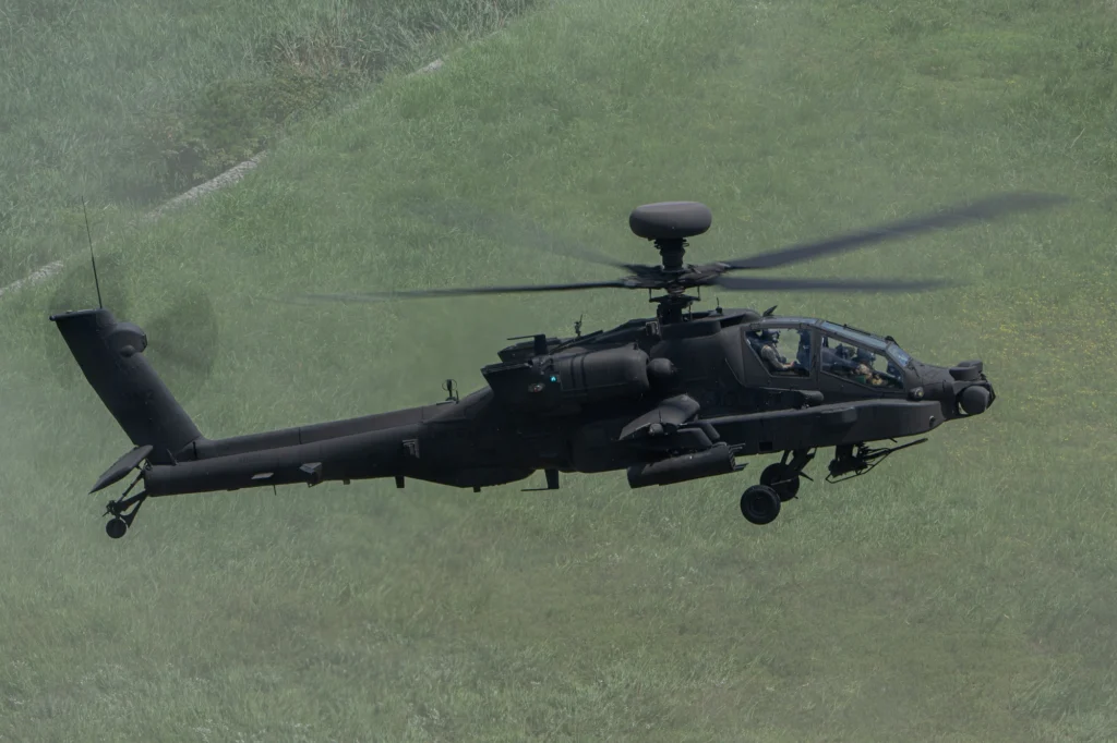 An AH 64E Apache Guardian attack helicopter in South Korea An AH-64E Apache Guardian attack helicopter in South Korea