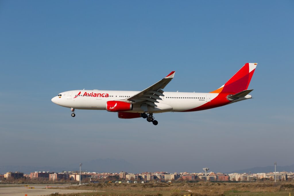 Avianca Airbus A330 landing at Barcelona El Prat Airport BCN Avianca is retiring its last Airbus A330 aircraft