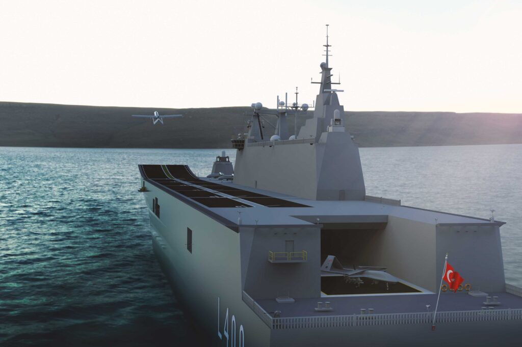 Bayraktar TB3 taking off from TCG Anadolu