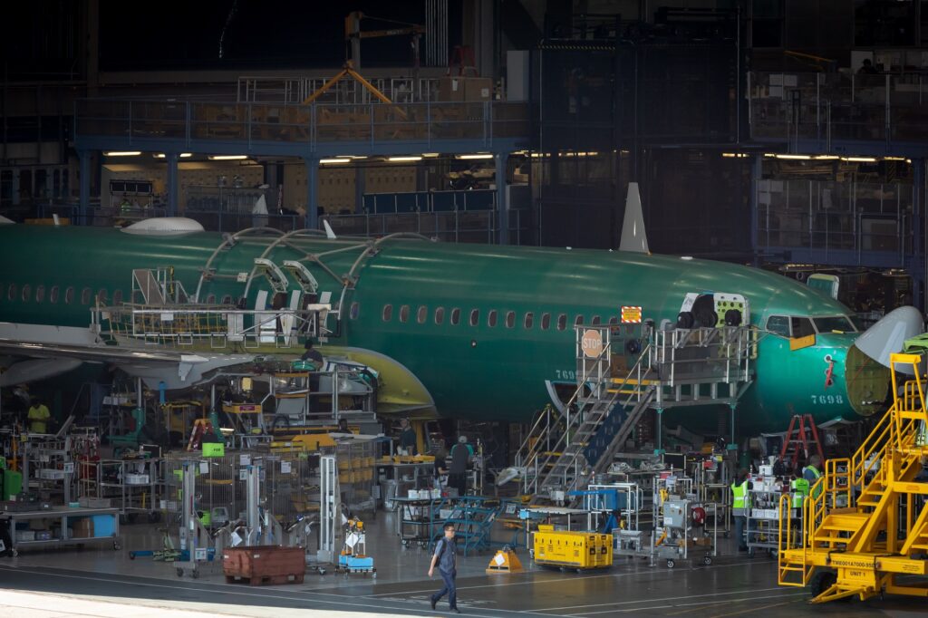 Boeing 737 MAX assembly line in Renton