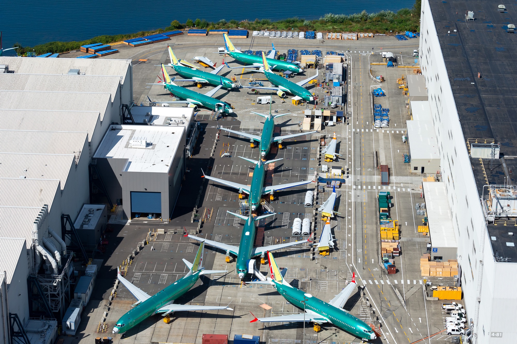 Boeing 737 MAX at the assembly line in Renton