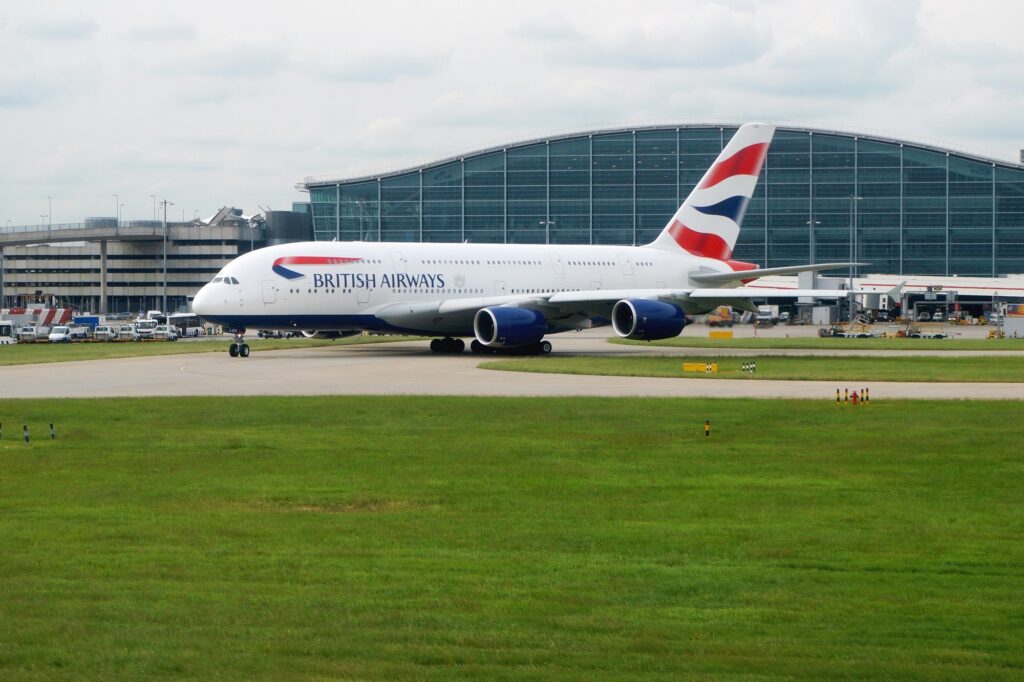 British Airways Airbus A380 preparing for takeoff from London Heathrow Airport LHR British Airways has clarified the new social media rules for its flight crews and employees
