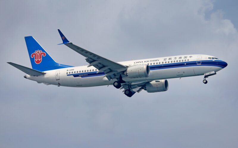 China Southern Airlines' mobile app indicates a scheduled flight of the 737 MAX, indicating a potential return to service of the type in China