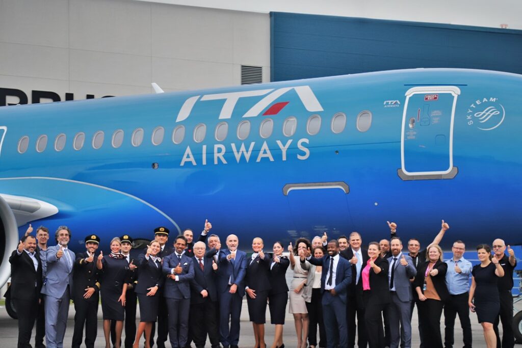 ITA Airways has taken delivery of its first all-blue Airbus A220